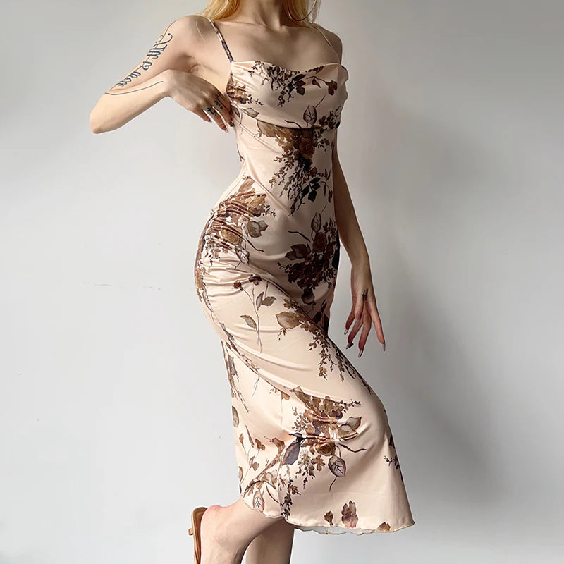 Holiday Sexy Rose Lace Up  Long Women Dress